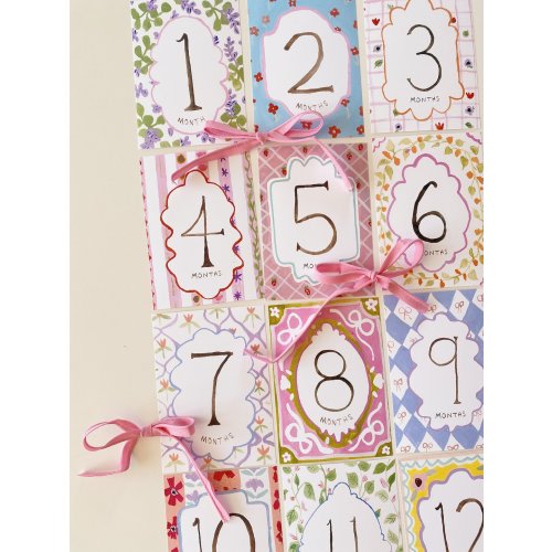 Vibrant Painted Baby Milestone Marker Cards