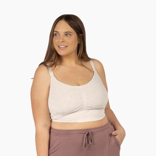 Kindred Bravely Sublime Bamboo Hands-Free Pumping Lounge & Sleep Bra - Oatmeal Heather, Medium