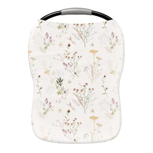 Pobi Baby Premium Multi-Use Cover - Nursing Cover, Baby Car Seat Covers, Shopping Cart, High Chair, and Breastfeeding Cover - Ultra-Soft, Stretchy, Floral Scarf for Baby and Mom (Wildflower)