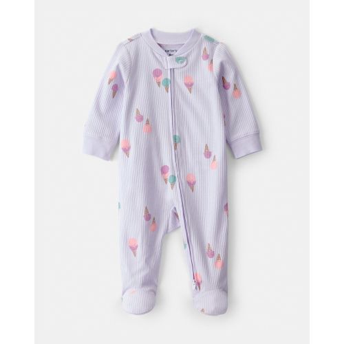 Baby Girl Ice Cream 2-Way Zip Sleep & Play Pajama - Purple | Carter's