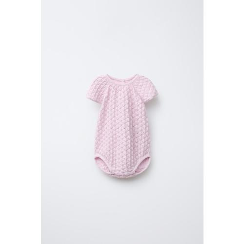 OPENWORK KNIT JUMPSUIT - Mid-pink | ZARA United States
