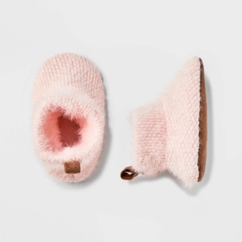Baby Girls' Booties - Cloud Island™ Light Pink, Color: Light Pink, Size: 0-3M