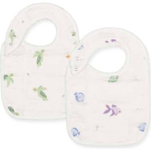 Bib Set, Fish & Turtle - Bamboo Little | Maisonette