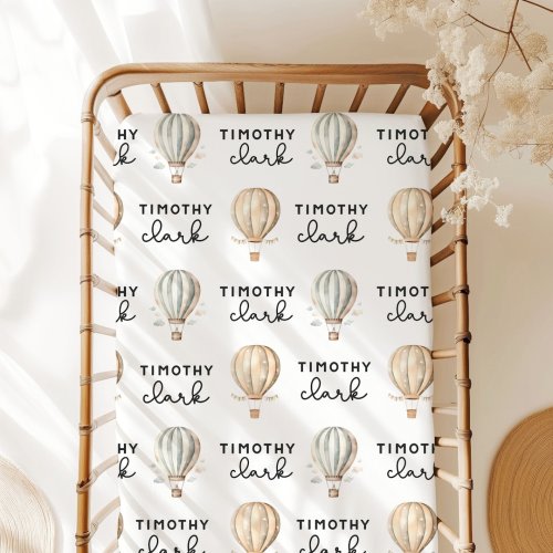 Personalized Hot Air Ballon Crib Sheet, Name Swaddle Blanket, Newborn Swaddle, Hot Air Balloon Nursery, Newborn Swaddle, Whimsical Theme
