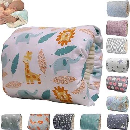 Cozy Cradle Pillow, Cozy Cradle Arm Pillow, Baby Nursing Pillow Head Support Pillow for Breastfeeding Bottle Feeding (Deer Elephants)