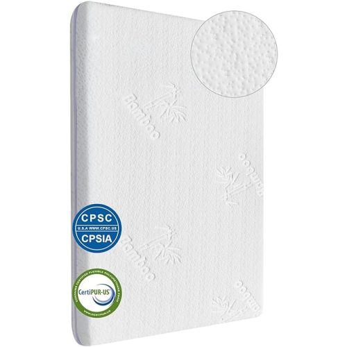 Bassinet Mattress Topper 32x18x1.5Bamboo Fiber and Microfiber Cover,Dual Side Gel Memory Foam Mattress.with ronbei Bassinet Mattress，Ingenuity Foldaway Rocking Bassinet and Dream On Me Poppy Bassinet