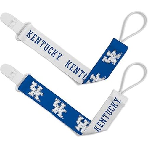 BabyFanatic Officially Licensed Unisex Pacifier Clip 2-Pack - NCAA Kentucky Wildcats - Officially Licensed Baby Apparel