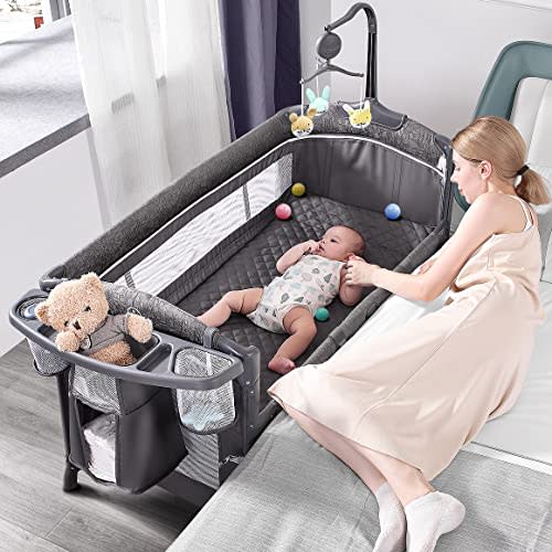 New ADOVEL Baby Bassinet Pack and Play with Changer (Grey)