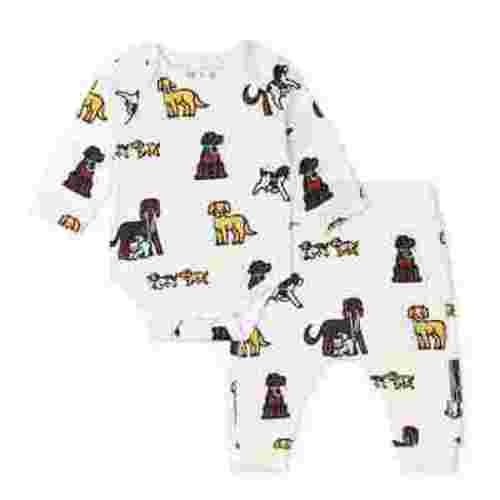 M+A by Monica + Andy Organic Cotton Gender Neutral First Moves Bodysuit + Groove Pant Set, Sizes Newborn -24 Months