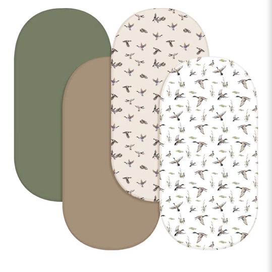 Amazon.com : CroBlissful 4 Pack Mallard Duck Bassinet Sheets 32 x 16 x 4 Inches Hunting Stretchy Neutral Fitted Sheets Mallard Duck Baby Stuff Bedding for Standard Bassinet Mattress Gift Set : Baby