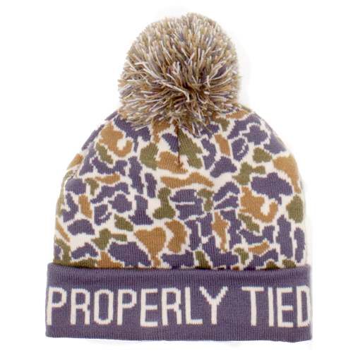 Properly Tied Boys Breck Knit Beanie Cap Hat - Field Camo