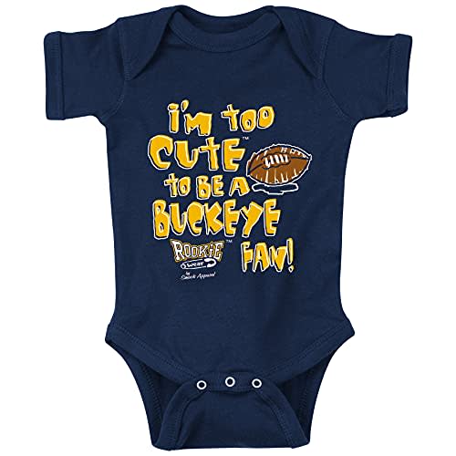 Smack Apparel Michigan Football Fans. Too Cute (Anti-Ohio State) Navy Onesie or Toddler Tee (NB-5/6T)