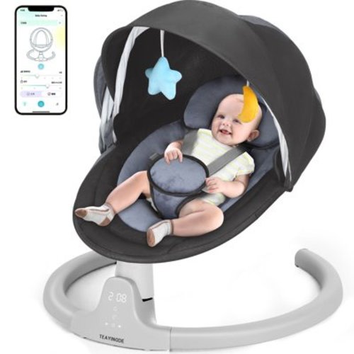 TEAYINGDE Baby Swing for Infants - Motorized Swing with Music Speaker and Remote Control - 10 Lullabies - Black