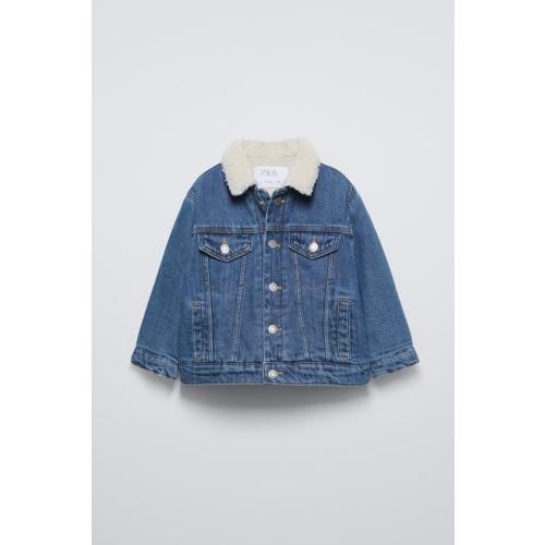 FLEECE TRIM DENIM JACKET
