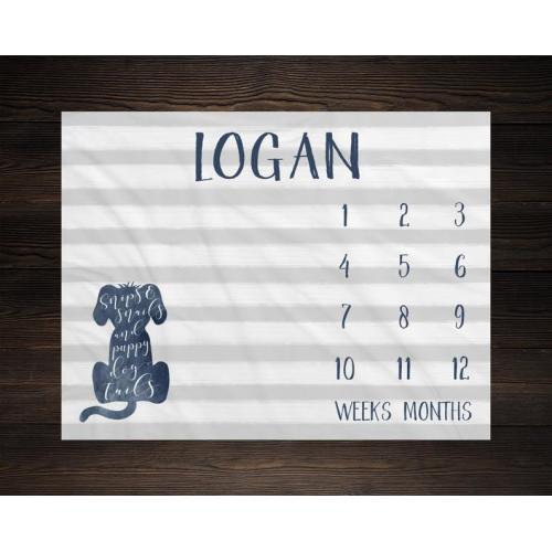Baby Milestone Blanket Monthly Growth Tracker Snips and Snails - Etsy