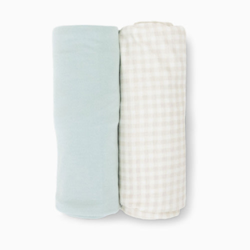 Stretch Knit Swaddle 2-Pack - Frost Green