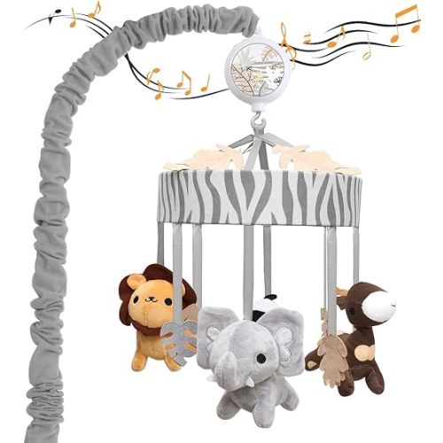 Baby Mobile for Crib,ACRABROS Crib Mobile for Boys Girls,35 Lullabies Digital Musical Box,Woodland Nursery Decor Toys,Jungle Animals