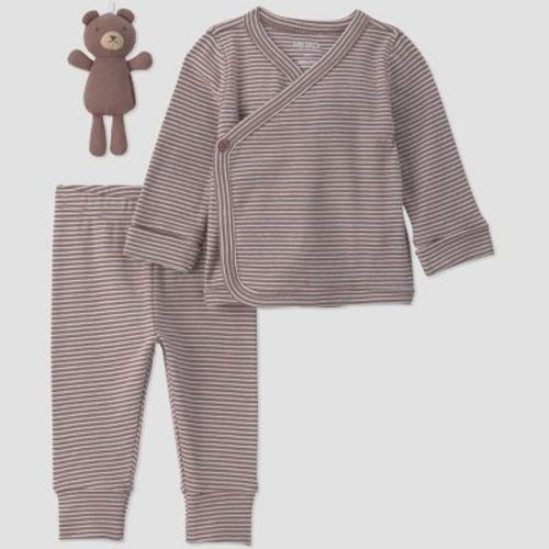 Carter's Just One You® Baby Boys' 3pc Top and Pants Set with Toy - Brown Newborn
