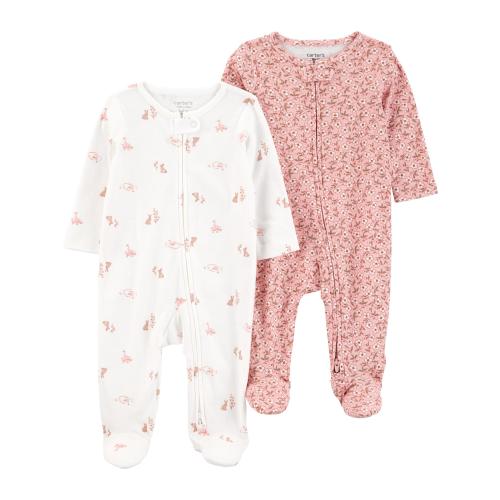 Carter's Child of Mine Baby Girl, Sleep 'n Play, 2-Pack, Sizes Preemie-6/9 months