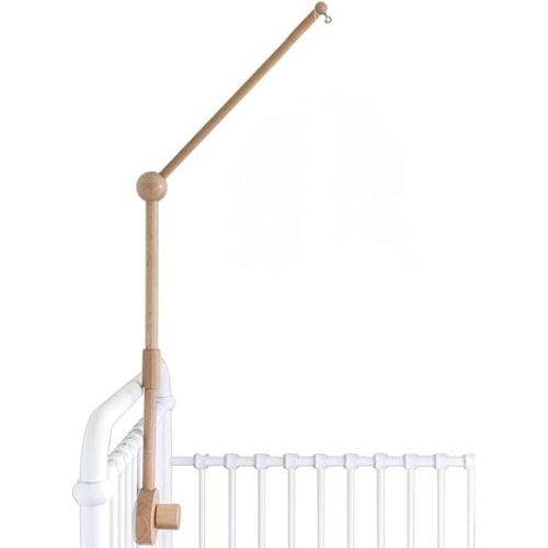 Baby Crib Mobile Arm Wooden Holder - Baby Mobile Hanger for Crib (31 inch, 100% Natural Beech Wood) Strong Anti Slip - Nursery Decor & Gift Accessories (Original)