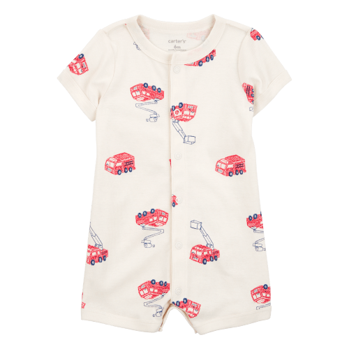 Baby Fire Truck Short-Sleeve Romper - Blue - Carter's | Carter's