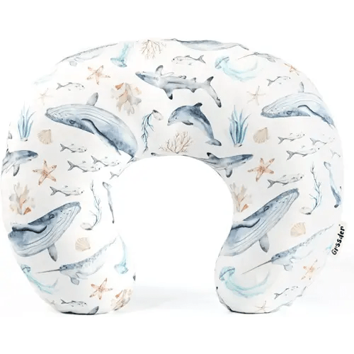 GRSSDER Nursing Pillow Cover Whale Sea World Pattern