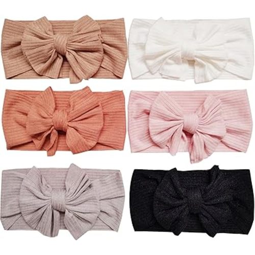 Hjiaruiky Baby Headbands Baby Girls Bows Headband Newborn Bow Handmade Soft Headbands with Bows Hairbands for Infant Toddler 6Pcs
