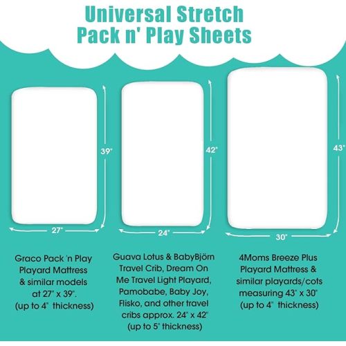 Pack n Play Sheets, BROLEX 2 Pack Mini Crib Sheets,Stretchy Portable Fitted Playard Sheet Set, Convertible Playard Mattress Cover,Ultra Soft Breathable Material,Hedgehog Owl
