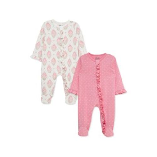 Baby Girls Floral 2 Pack Footies