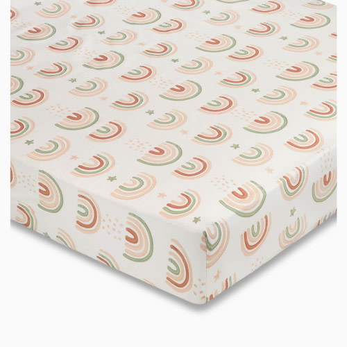 Cotton Sateen Crib Fitted Sheet - Parker Rainbow