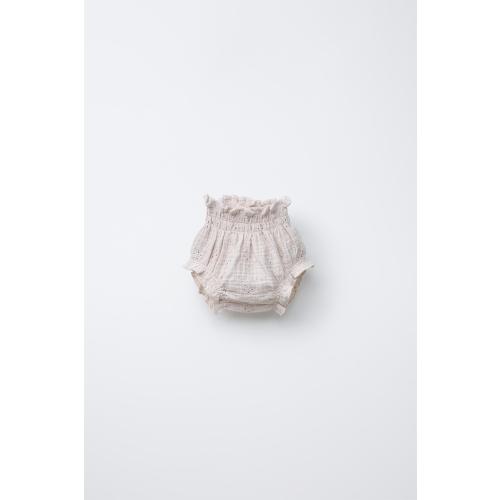 FLORAL EMBROIDERED PANTIES - Ice | ZARA United States