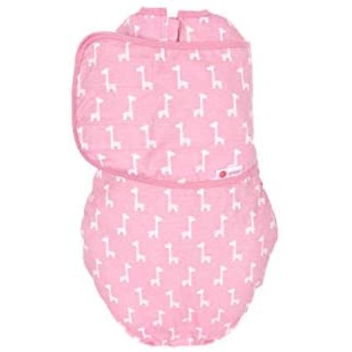 embé 2-Way Swaddle Babies|100% Soft Cotton Baby Swaddle Blanket| Award Winning Swaddle, 0-4 Months (Pink Giraffe)