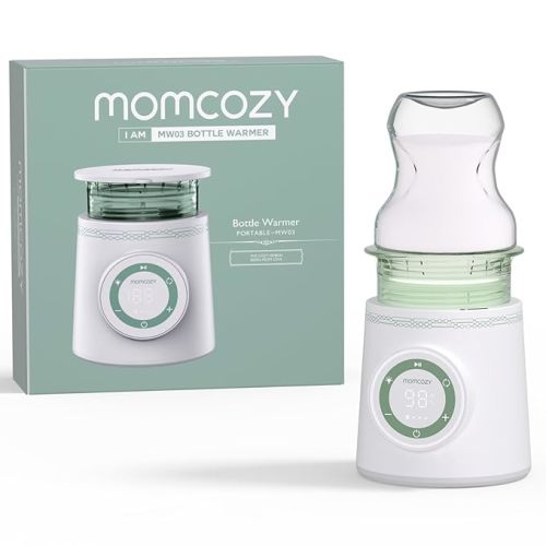 Momcozy Portable Bottle Warmer for Travel, Double Leak-Proof Travel Bottle Warmer with Fast Heating, Safety Material Baby Bottle Warmer for Dr. Brown, Philips Avent, Medela, Tommee Tippee, Comotomo - Green