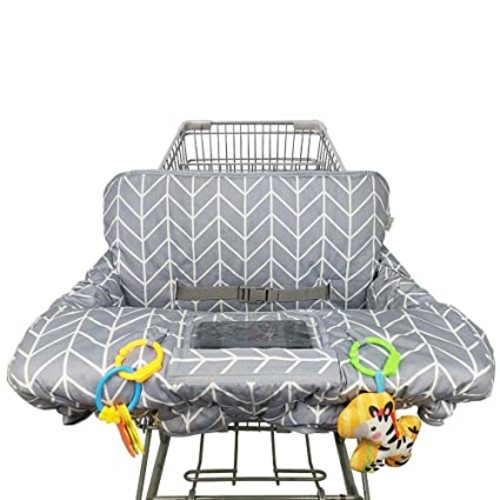 Shopping Cart Cover for Baby ICOPUCA Cotton High Chair Cover, Reversible, Machine Washable for Infant, Toddler, Boy or Girl (Grey Arrow Print)