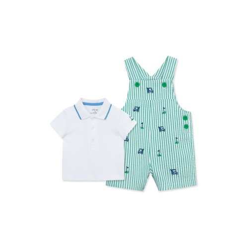Cotton Polo & Golf Embroidered Shortalls Set, 24M