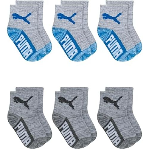PUMA baby-boys 6 Pack Infant Anklet Socks
