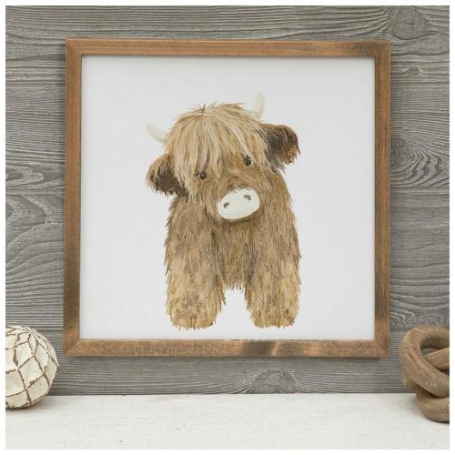Highland Calf Wood Wall Decor