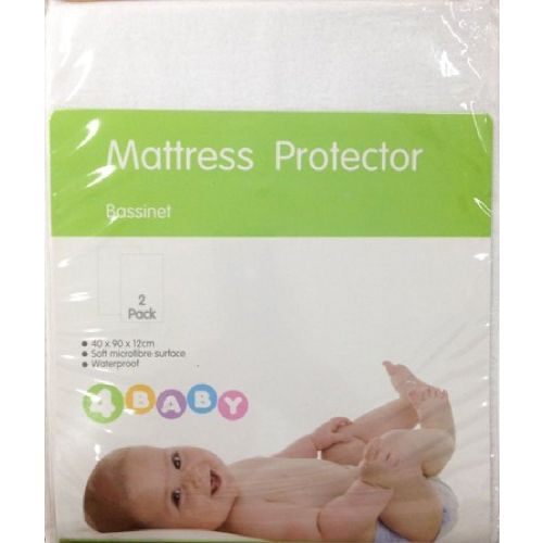 4Baby Bassinet Mattress Protector 2 Pack White