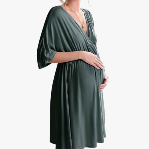Ekouaer 3 in 1 Labor/Delivery/Hospital Gown Maternity Dress Nursing Nightgown Sleepwear for Breastfeeding