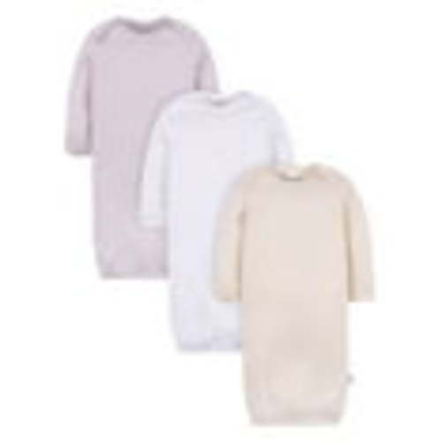 Gerber Baby Neutral Long Sleeve Gowns, 3-Pack, Sizes Newborn - 0/3 Months
