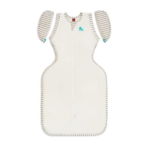 Love to Dream Transition Bag Organic 1.0 TOG, Cream, Medium, 13-19 lbs., Patented Zip-Off Wings, Gently Help Baby Safely Transition from Being swaddled to arms Free Before Rolling Over