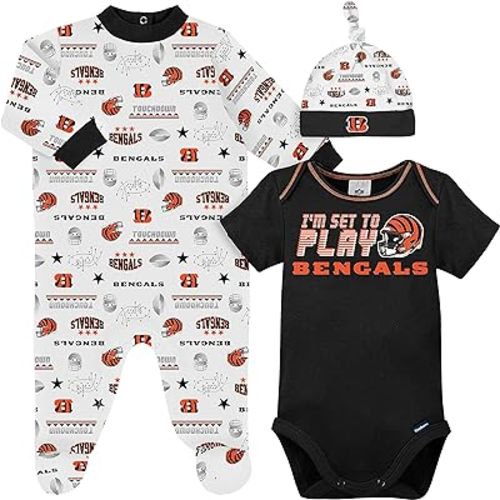 Gerber Unisex Baby NFL Team Footed Sleep and Play and Bodysuit Gift Set