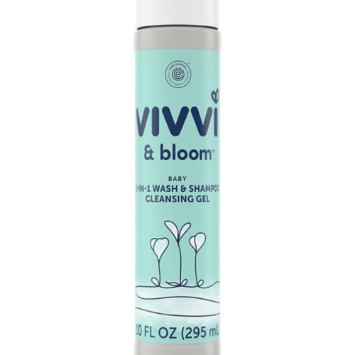 Vivvi & Bloom Gentle 2-in-1 Baby Wash & Shampoo Cleansing Gel, Leaves Sensitive Skin Feeling Healthy & Moisturized, Tear-Free, Formulated Without sulfates, paraben, and Dyes, 10 fl. Oz