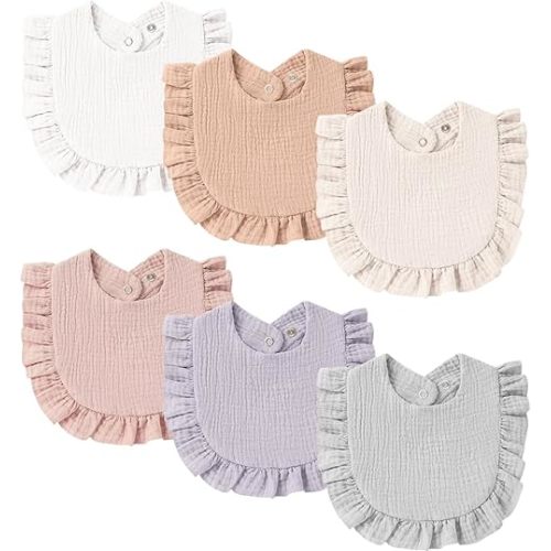 Baby Muslin Bibs Bandana Drool Bibs for Unisex Boys & Girls, Soft and Absorbent Cotton Teething Drooling Bib Set for Newborn Toddler