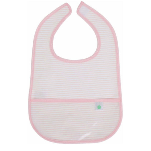 The Wipe It Bib, Pink Stripe - Apple of My Isla Bibs | Maisonette