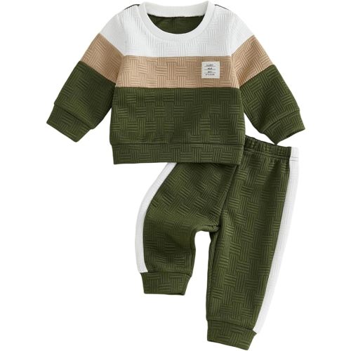 Infant Baby Boys Fall Outfit Pants Sets Long Sleeve 3 6 12 18 24 Months 2 3 T Toddler Boy Pullover Pants