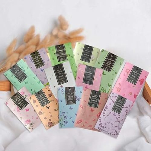 13 Scents Scented Sachets for Drawers and Closets 14 Packs Lavender Rose Jasmine Ocean Vanilla Sandalwood Fresh Linen Cherry Blossoms Lilac Eucalyptus Peppermint Lemongrass Peony Gift Box
