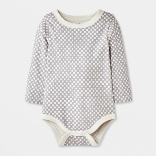 Baby Checkered Long Sleeve Bodysuit - Cat & Jack™ Gray 6-9M