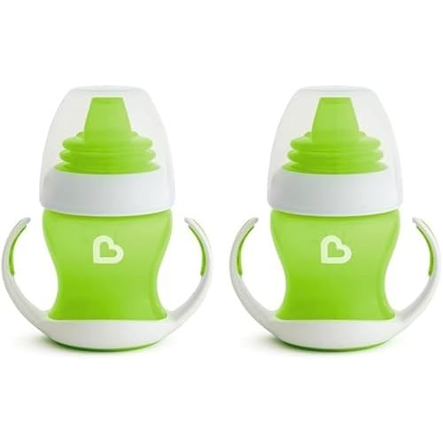Munchkin® Gentle™ Transition Sippy Trainer Cup, 4 Ounce, Green (Pack of 2)