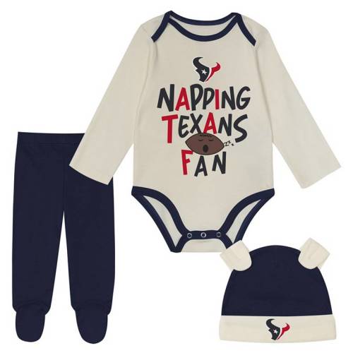 NFL Team Apparel Infant Houston Texans Navy Newborn Little Champ 3-Pack Creeper Set, 6-9 Months or 3-6 months